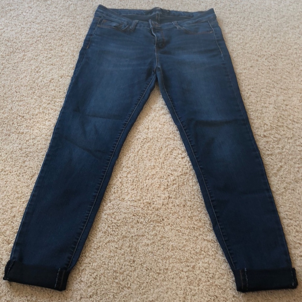 blue stretchy skinny jeans